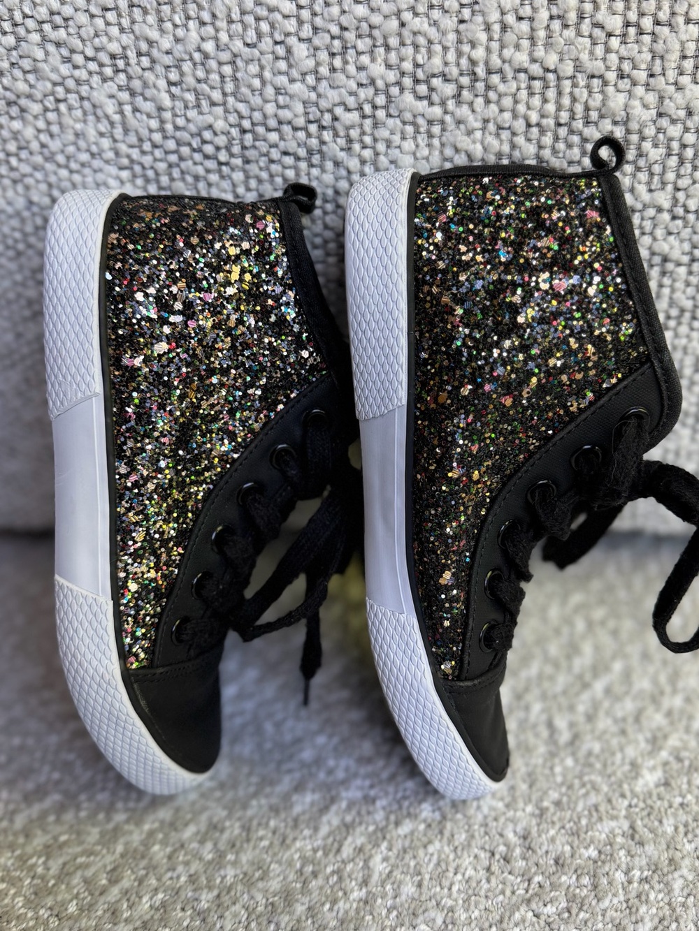 Kids Glitter High-Top Sneakers